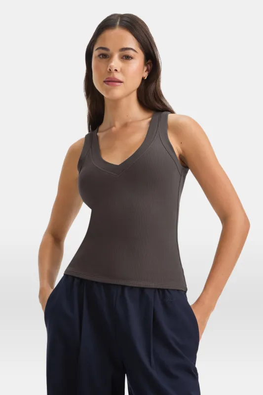 365 Sculpting Lounge Reversible Tank - Mocha Brown sold by TALA