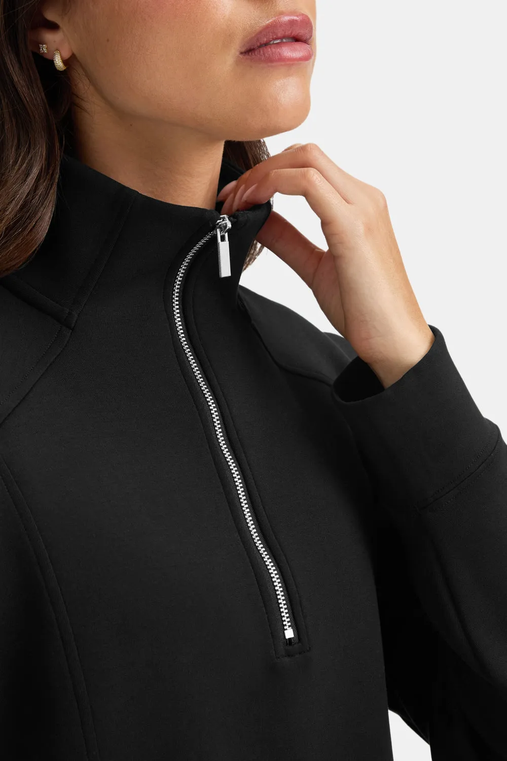 SoftSmart 1/4 Zip Sweatshirt - Black sold by TALA product image thumbnail 5