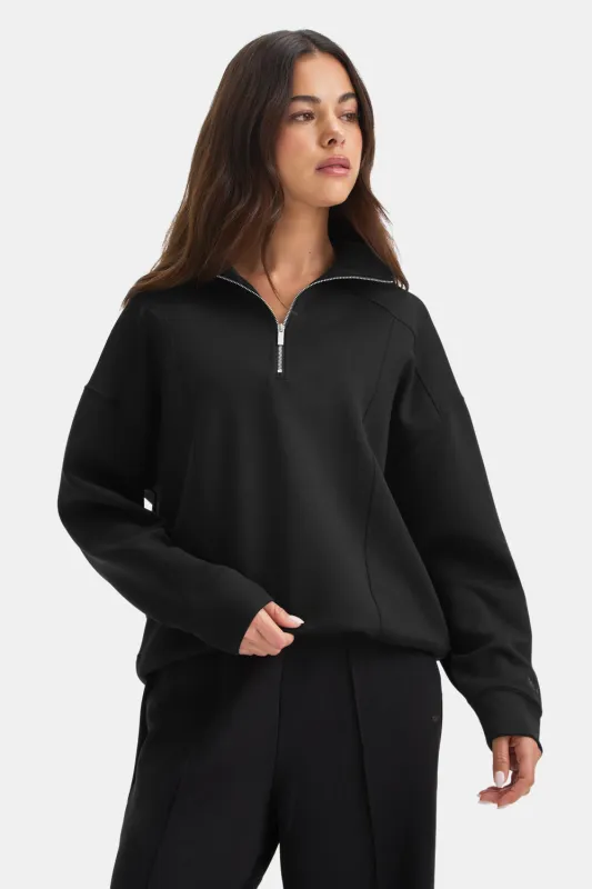 SoftSmart 1/4 Zip Sweatshirt - Black sold by TALA