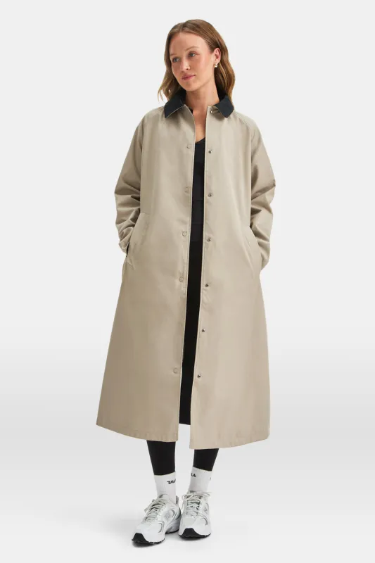 Longline Reversible Trench - Beige / True Black sold by TALA