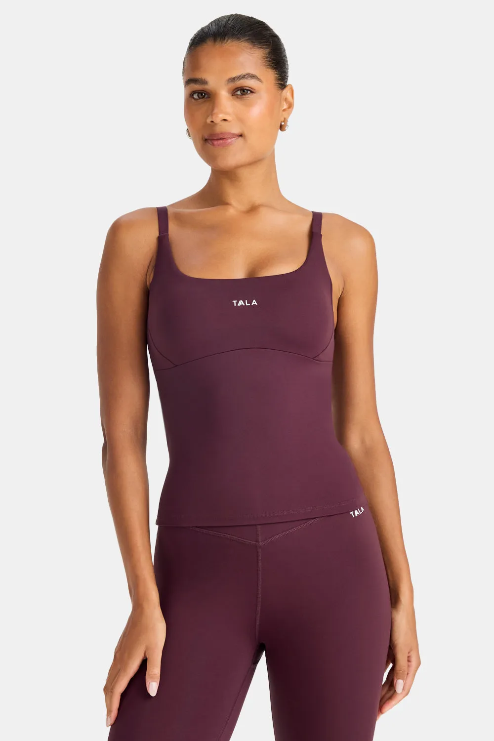 SkinLuxe Scoop Neck Full Length Vest - Fig sold by TALA