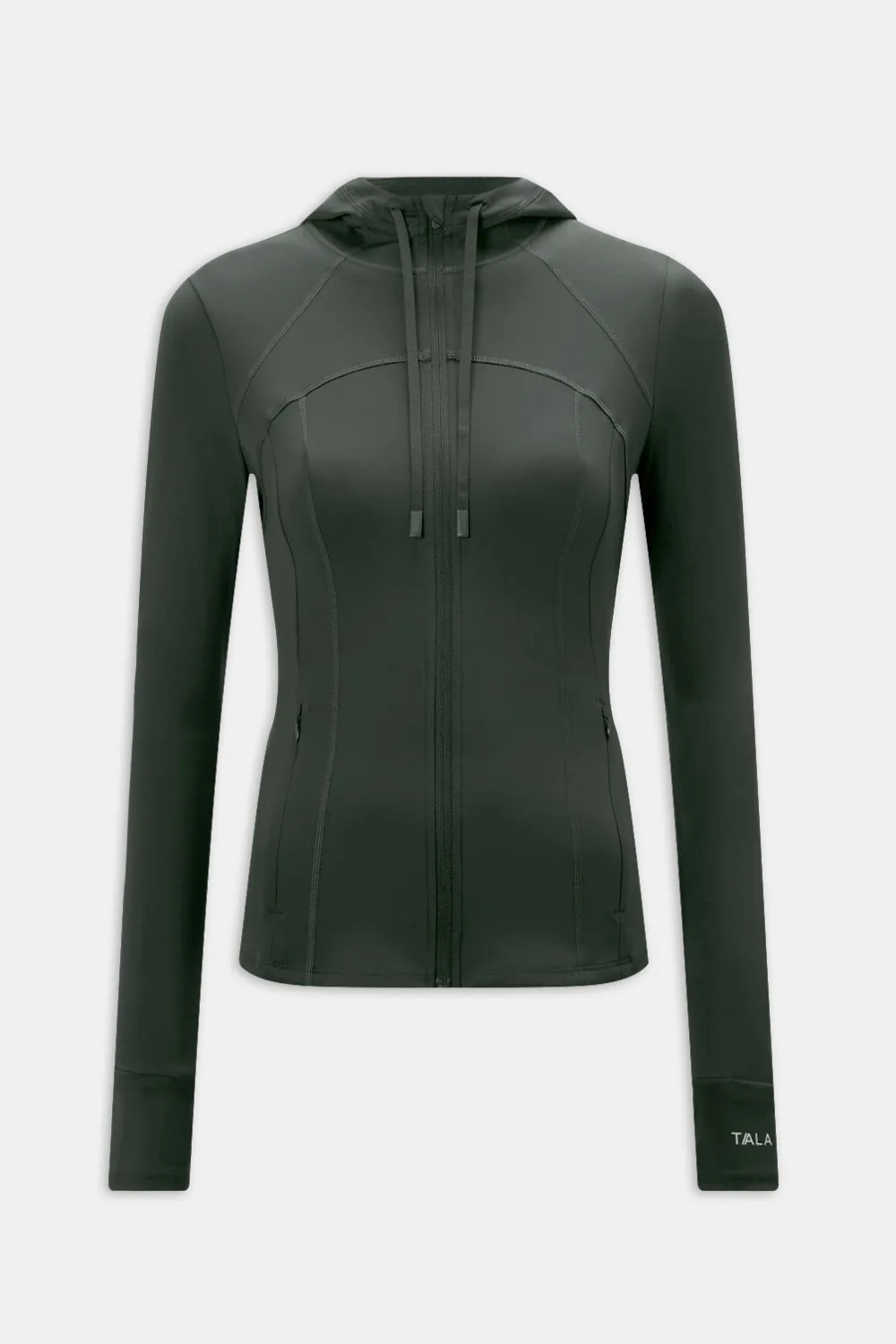 SkinLuxe Hooded Running Jacket - Dark Moss sold by TALA product image thumbnail 2