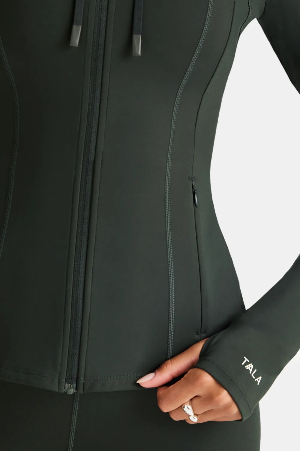 SkinLuxe Hooded Running Jacket - Dark Moss sold by TALA product image thumbnail 5