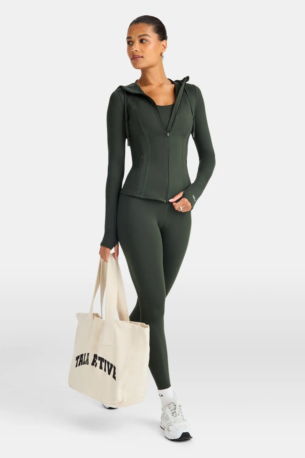 SkinLuxe Hooded Running Jacket - Dark Moss sold by TALA product image thumbnail 3