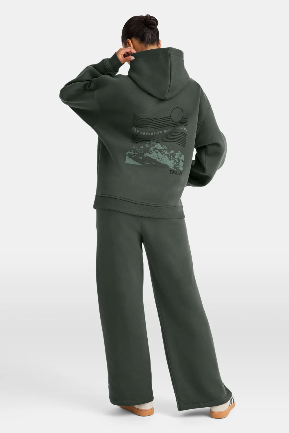 Outdoors Graphic Oversized Hoodie - Dark Moss sold by TALA product image thumbnail 5