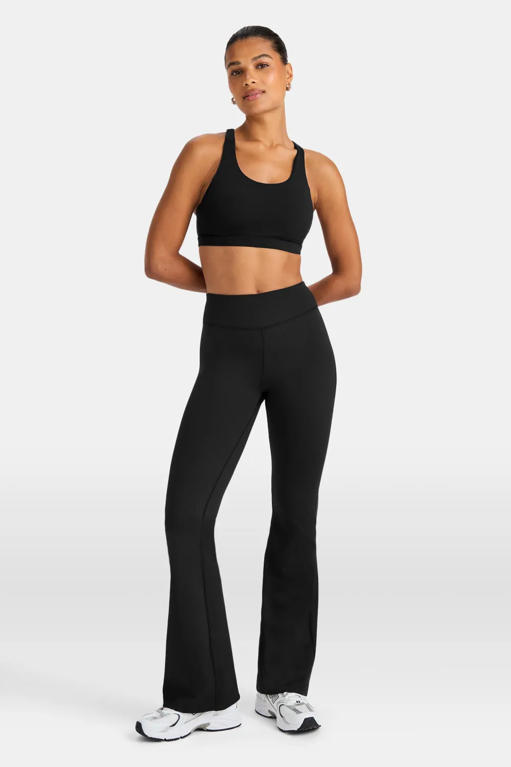 SkinLuxe Fleece High Waisted Flared Yoga Pant - Shadow Black sold by TALA product image thumbnail 4