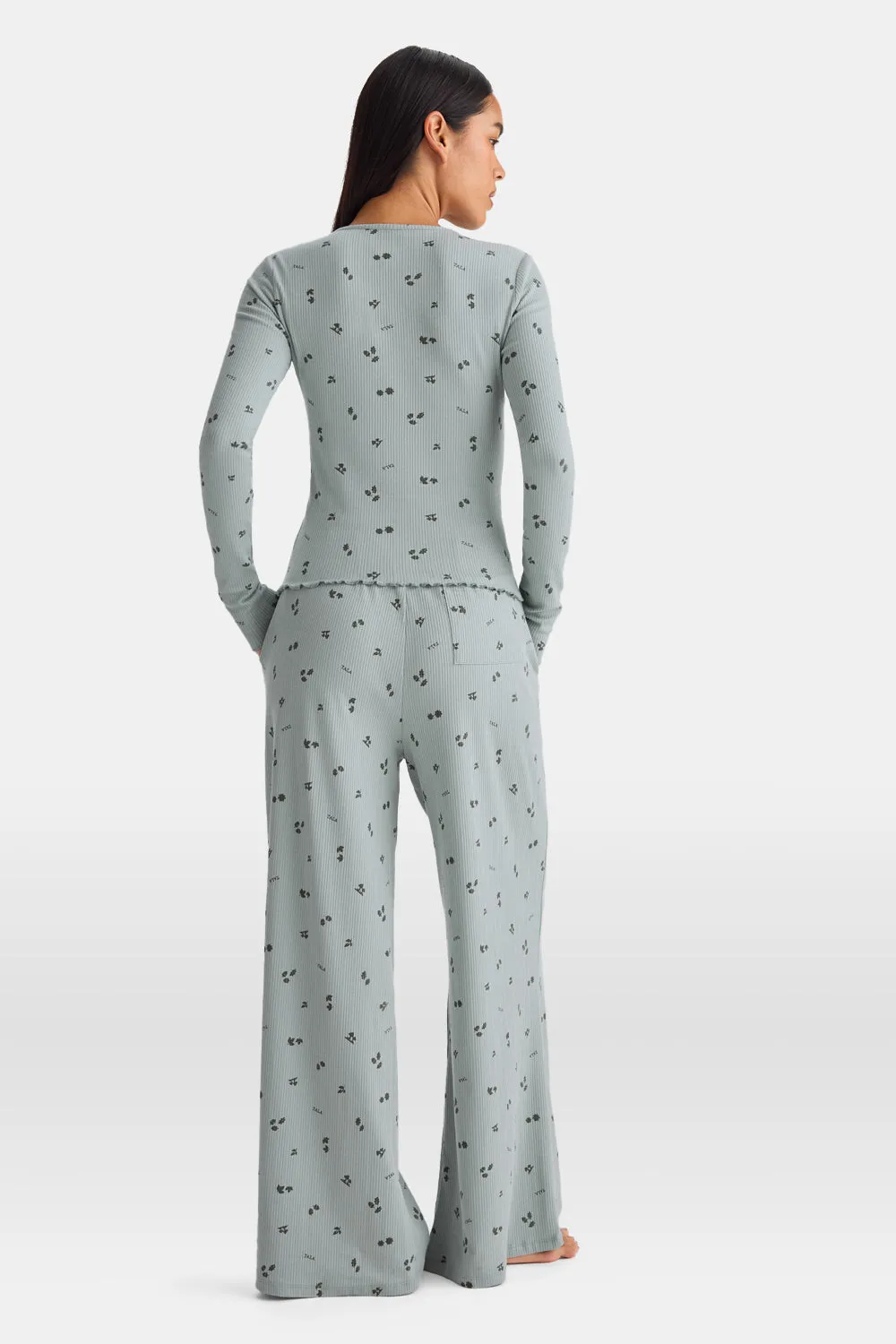Henley Pyjama Top - Sage Woodland Print sold by TALA product image thumbnail 4