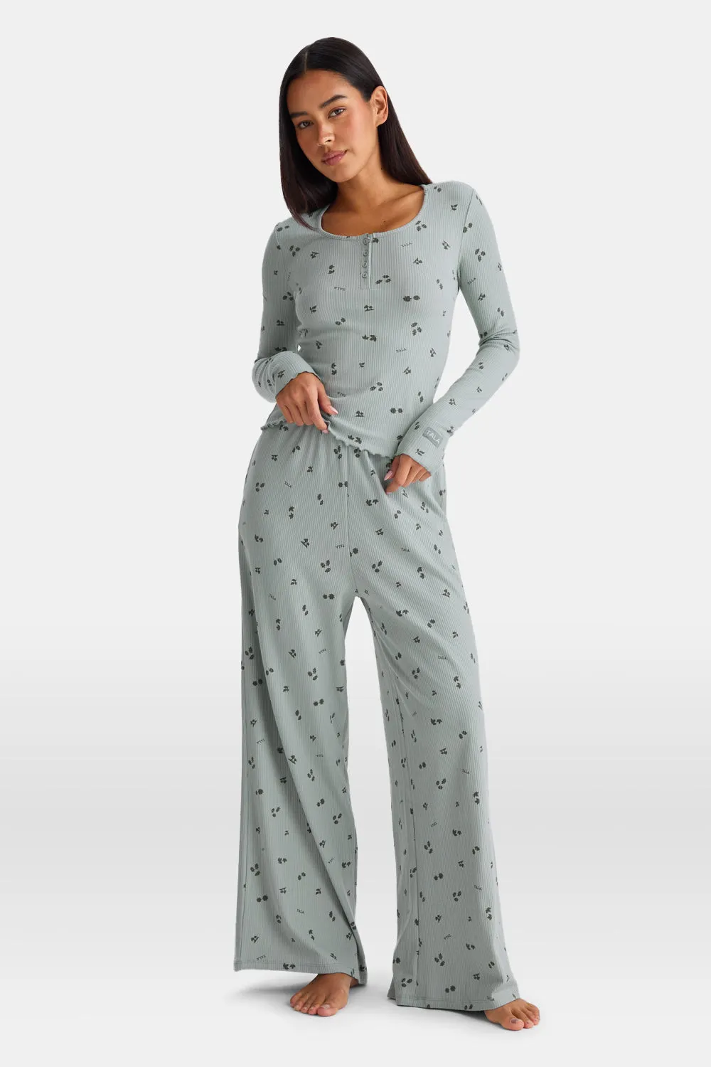 Henley Pyjama Top - Sage Woodland Print sold by TALA product image thumbnail 3