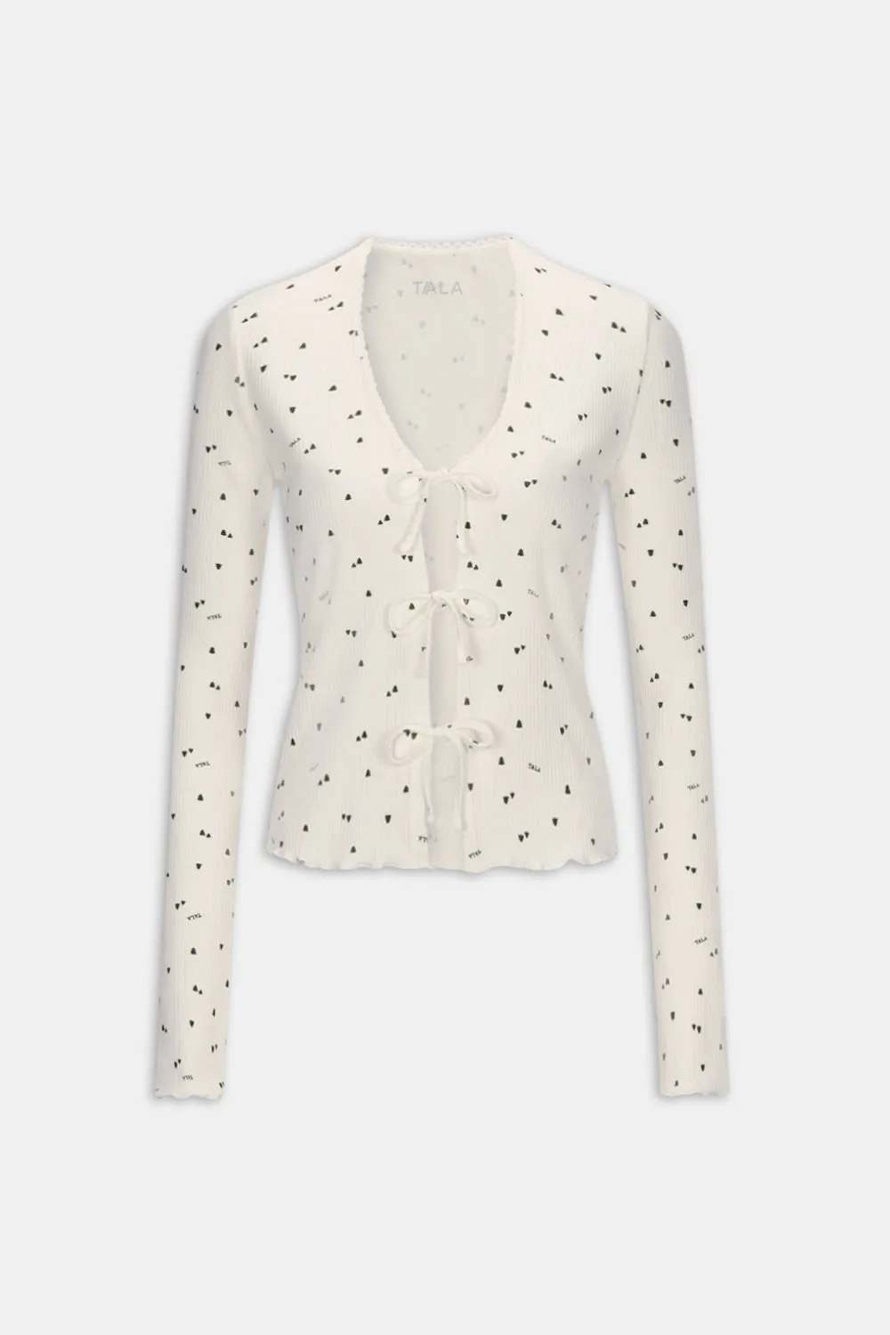 Tie Up Pyjama Cardigan - Ivory Forest Print sold by TALA product image thumbnail 2