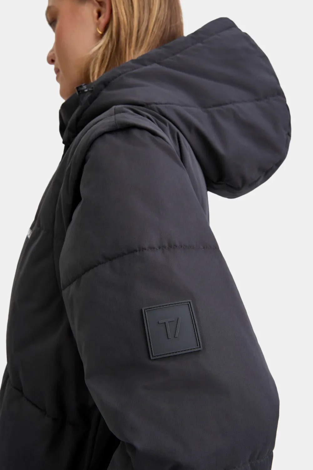 Polar Longline Puffer Coat - Charcoal sold by TALA product image thumbnail 5