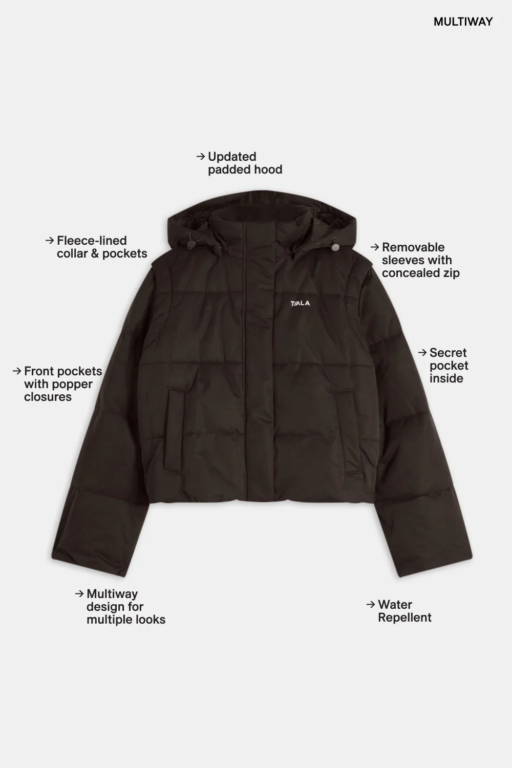 Storm Puffer Jacket - Americano sold by TALA product image thumbnail 2