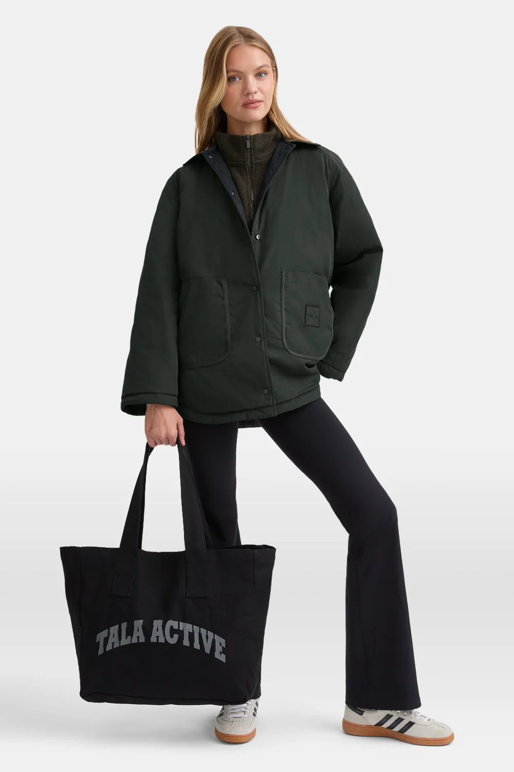 Quilted Reversible Barn Jacket - Dark Moss / Black sold by TALA product image thumbnail 4