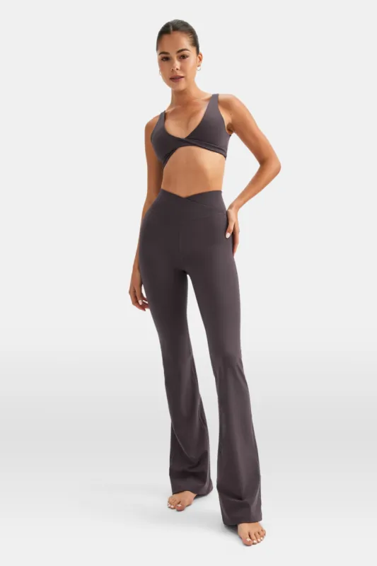 DayFlex Wrap Flared Yoga Pant - Cool Espresso sold by TALA