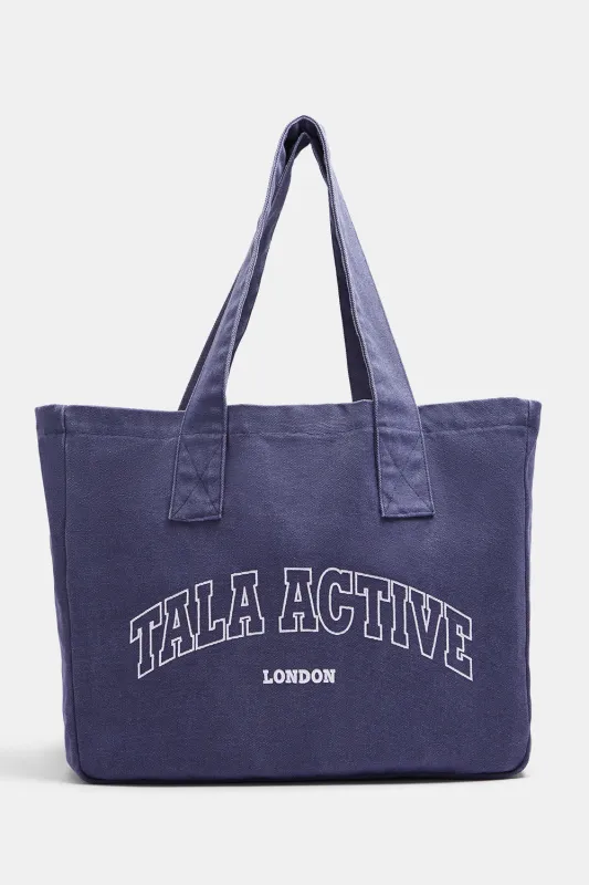 TALA Active Applique Tote Bag - Washed Denim sold by TALA