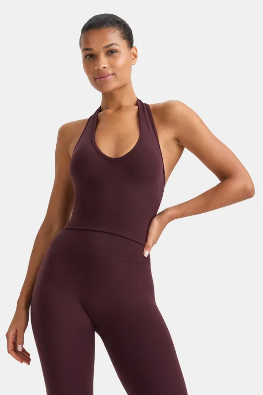 Sculpt Seamless Halter Tank - Fig sold by TALA
