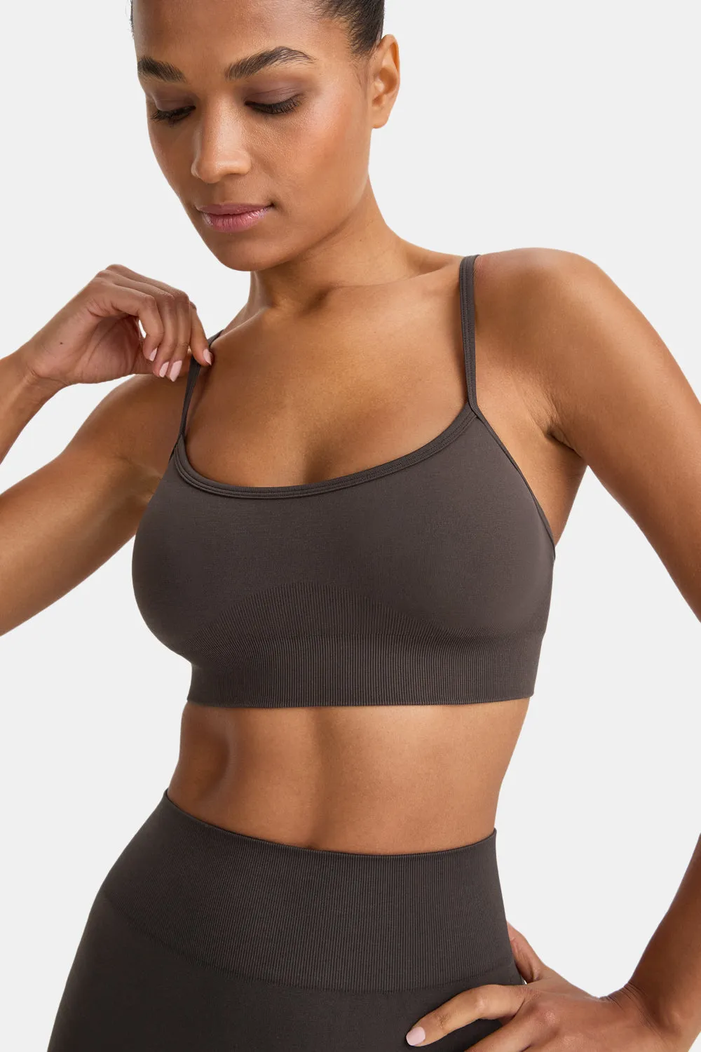 Sculpt Seamless Bandeau Sports Bra - Espresso Brown sold by TALA product image thumbnail 4