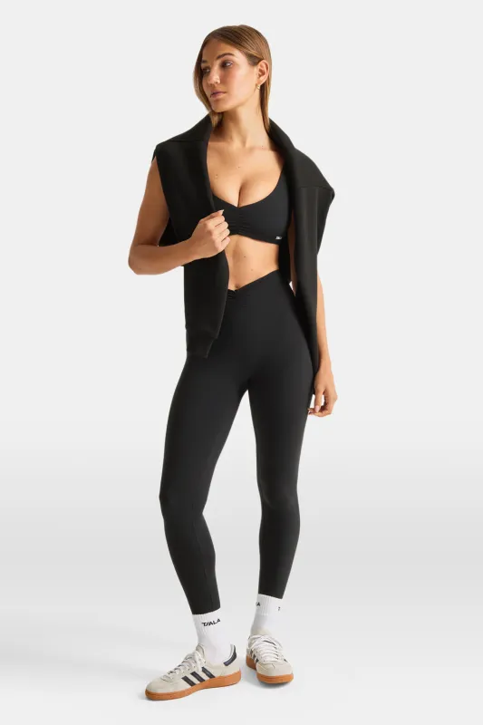 DayFlex Ruched Waist No Front Seam Legging - Shadow Black sold by TALA