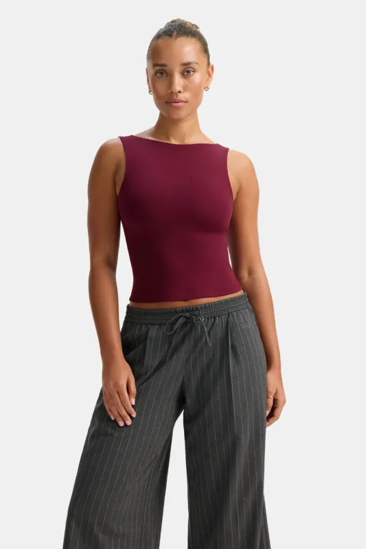 365 Boat Neck Tank - Port Red made by TALA