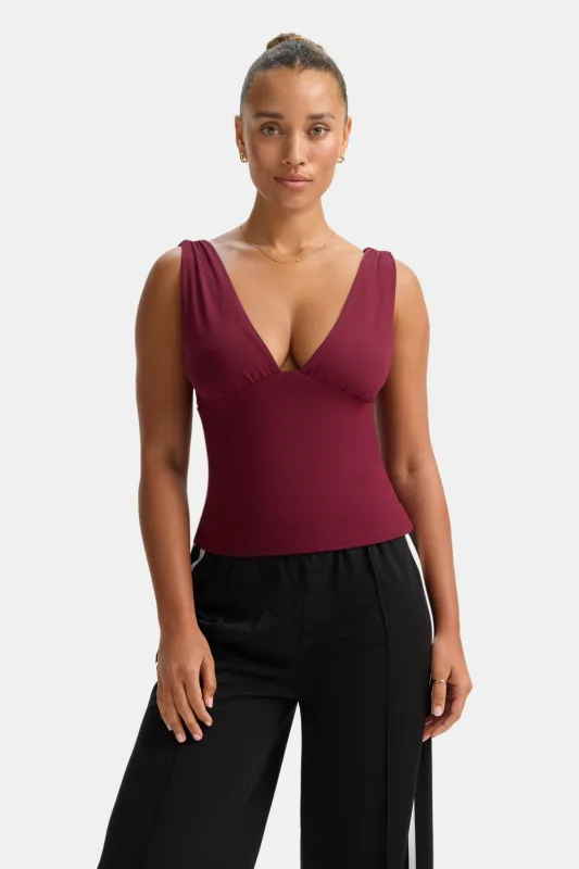 365 Plunge Neckline Top - Port Red sold by TALA