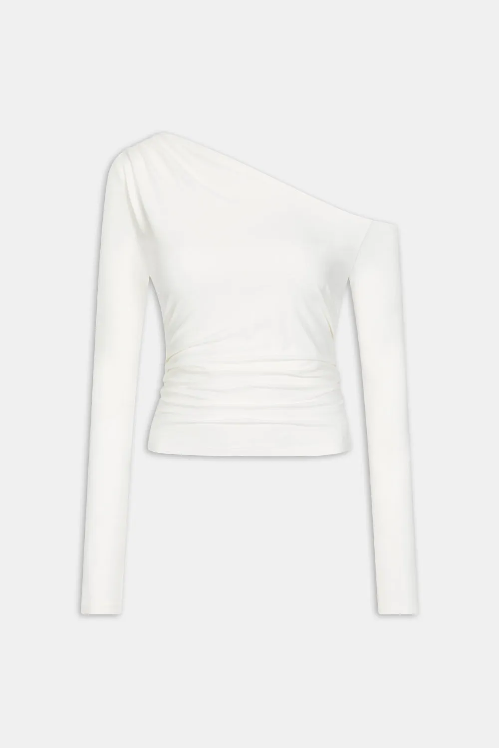 365 Asymmetric Ruched Long Sleeve Top - Coconut Milk sold by TALA product image thumbnail 2