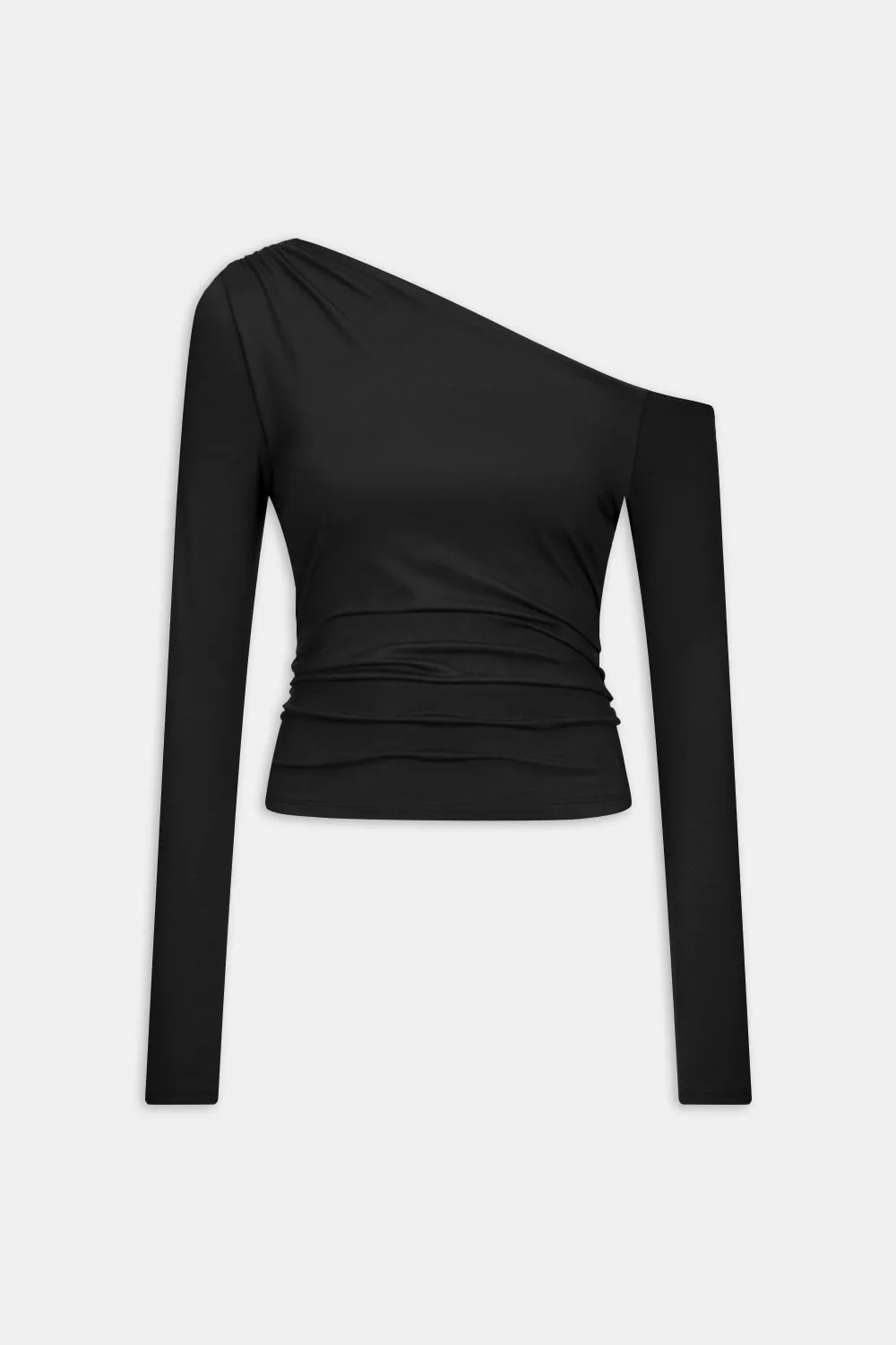 365 Asymmetric Ruched Long Sleeve Top - Black sold by TALA product image thumbnail 2