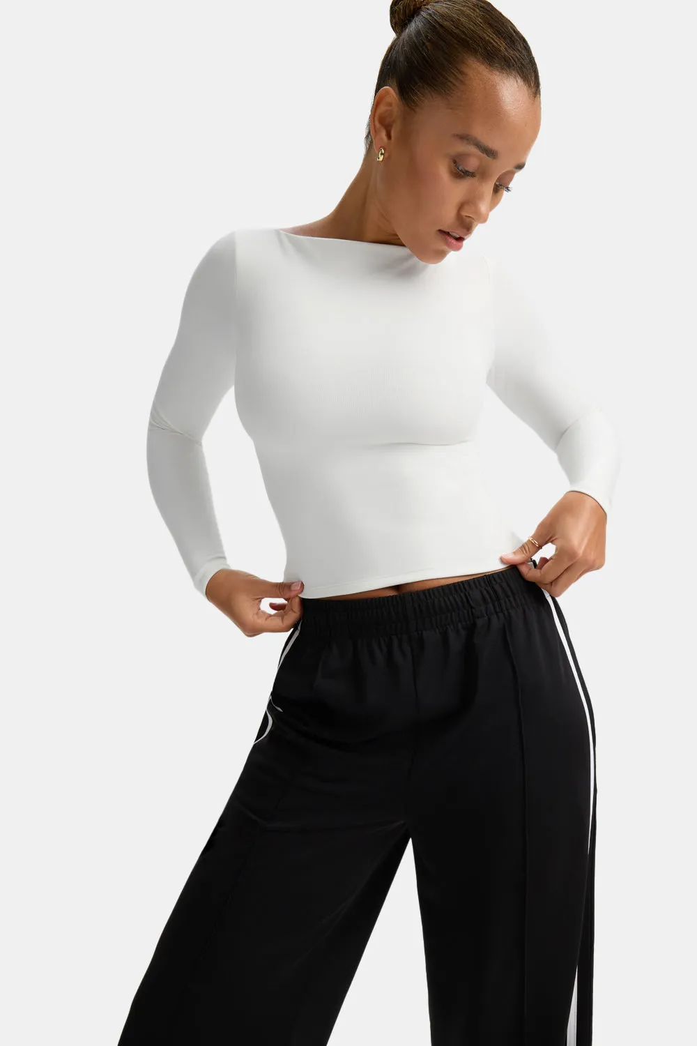 365 Boat Neck Long Sleeve Top - Coconut Milk sold by TALA