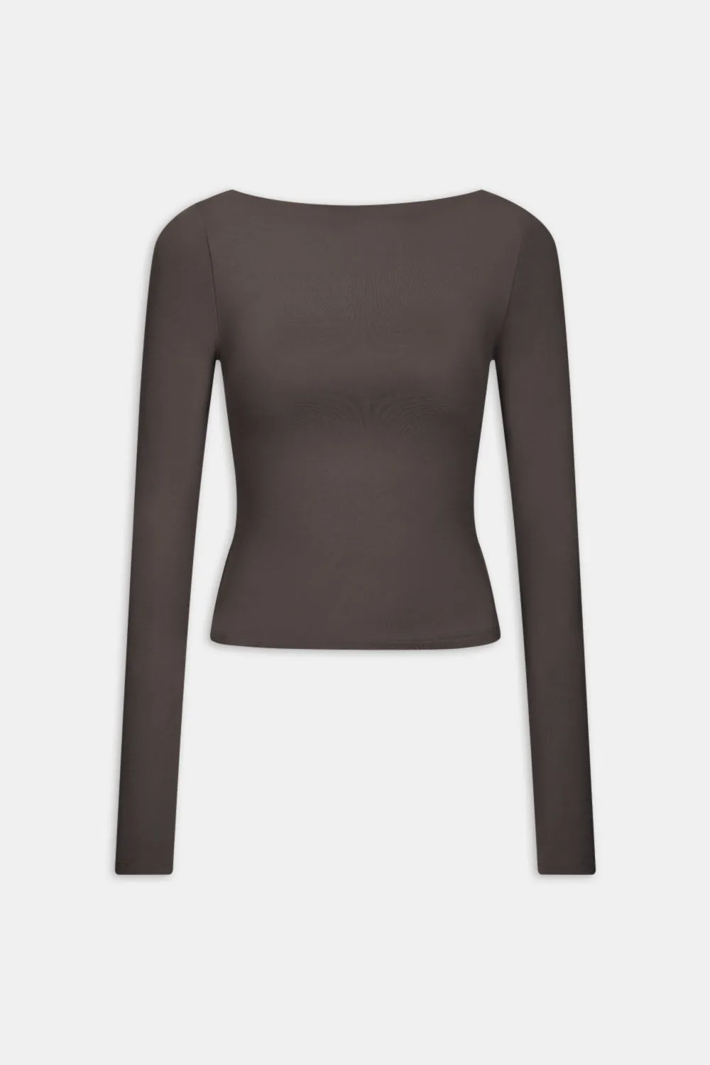 365 Boat Neck Long Sleeve Top - Mocha Brown sold by TALA product image thumbnail 2