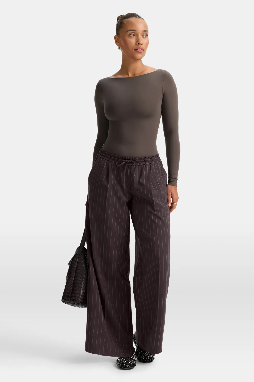 365 Boat Neck Long Sleeve Top - Mocha Brown sold by TALA product image thumbnail 3