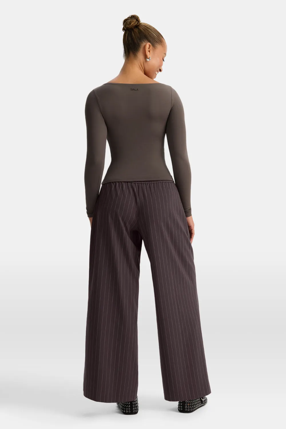 365 Boat Neck Long Sleeve Top - Mocha Brown sold by TALA product image thumbnail 4