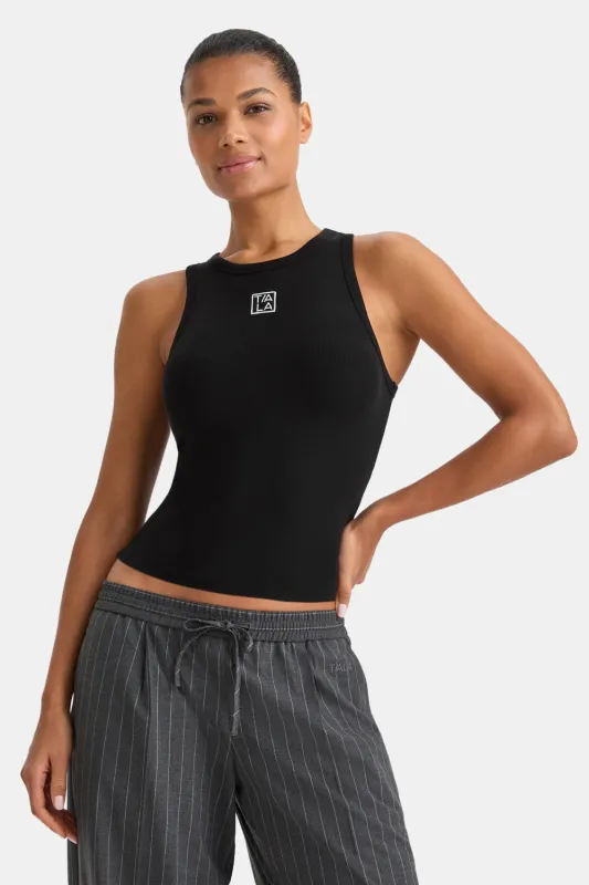 365 Rib Logo Racer Vest - Black sold by TALA