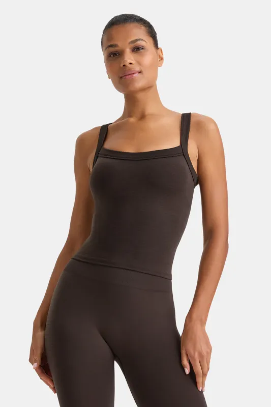 Sculpt Seamless Wide Scoop Neck Cami - Americano sold by TALA
