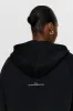 OVERSIZED ZIP THROUGH LOGO HOODIE - BLACK sold by TALA