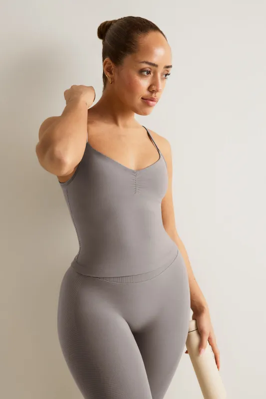 Sculpt Seamless Ruched Vest - Pebble sold by TALA