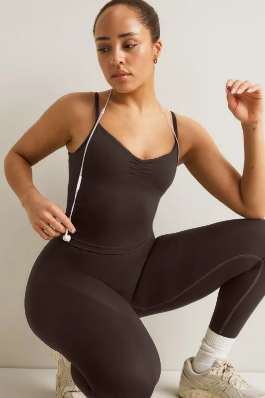 Sculpt Seamless Ruched Vest - Americano made by TALA