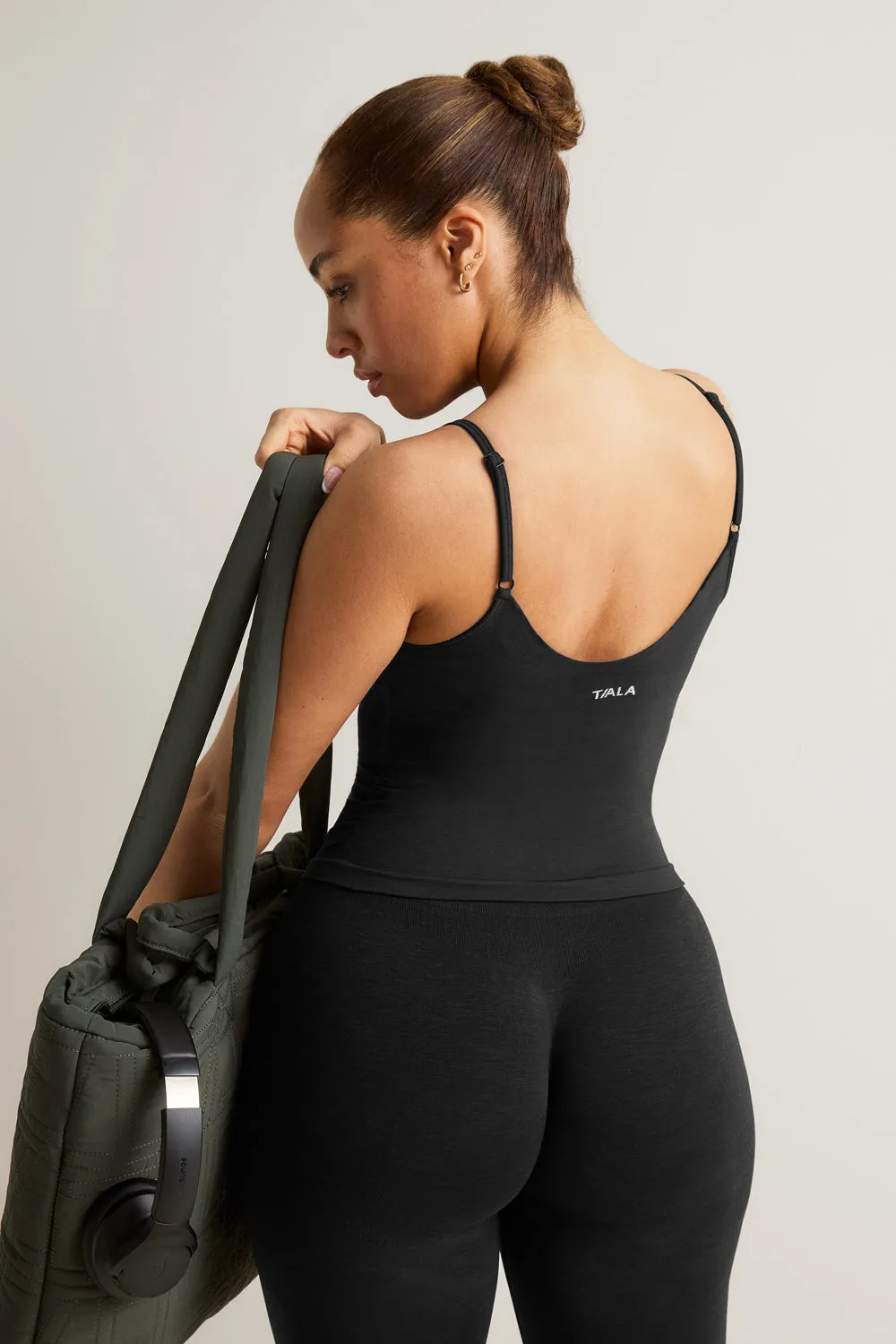 Sculpt Seamless Ruched Vest - Black Marl sold by TALA product image thumbnail 3