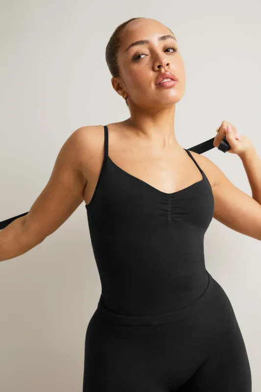 Sculpt Seamless Ruched Vest - Black Marl sold by TALA