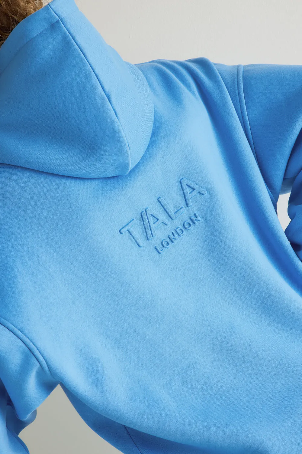 Oversized Embossed Logo Hoodie - Sky Blue sold by TALA product image thumbnail 4