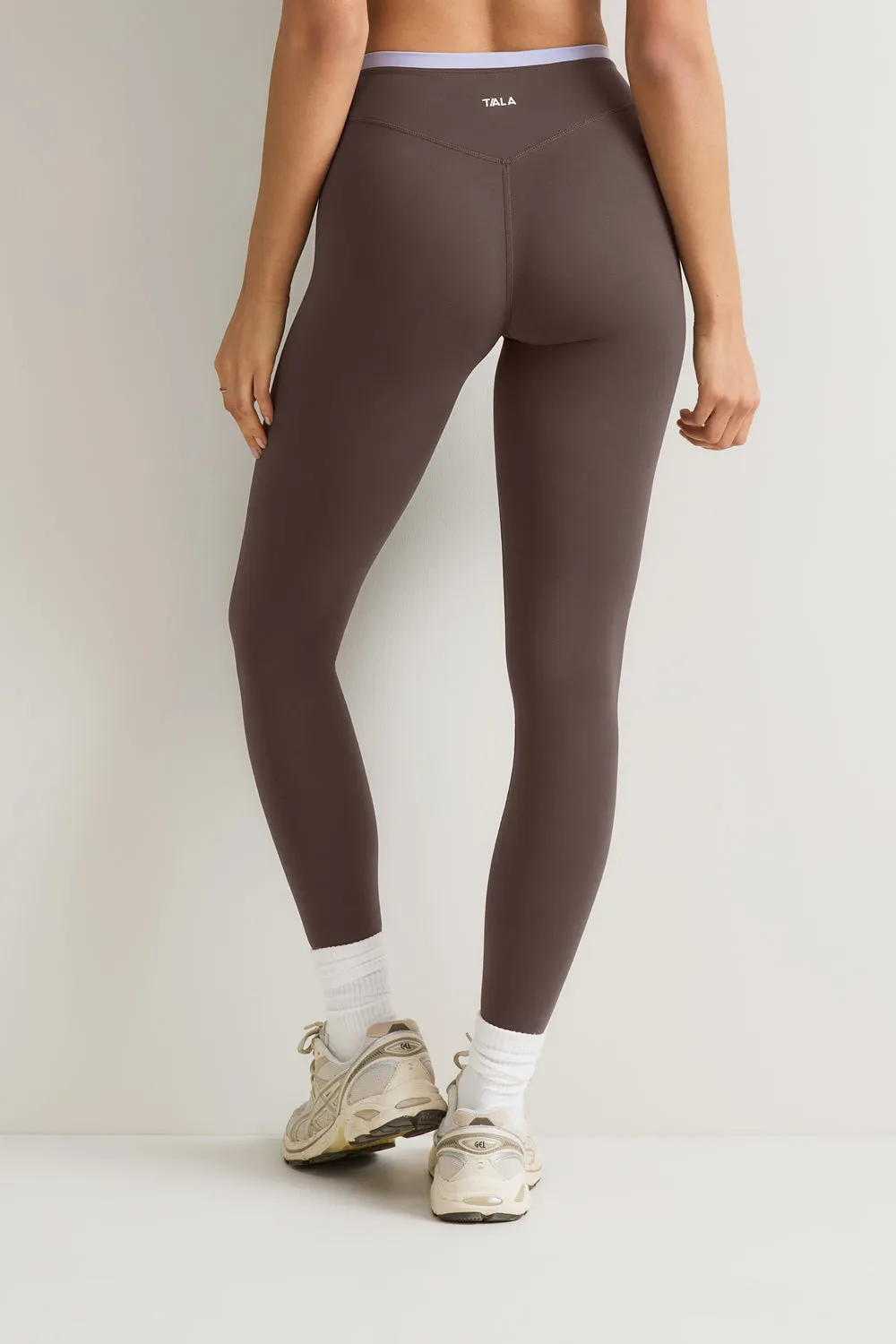 DayFlex Contrast Panel High Waisted Legging - Mocha Brown / Lilac sold by TALA product image thumbnail 4