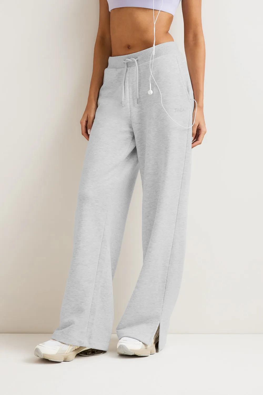 Peached Wide Leg Jogger - Grey Marl sold by TALA
