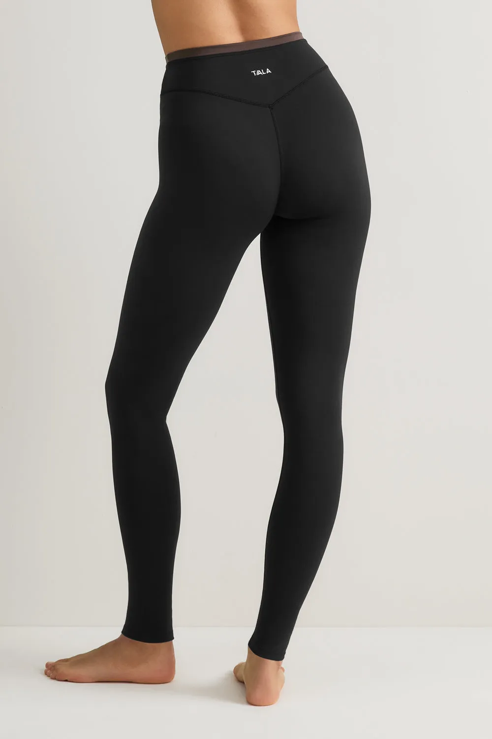 DayFlex Contrast Panel High Waisted Legging - Shadow Black / Mocha Brown sold by TALA product image thumbnail 4
