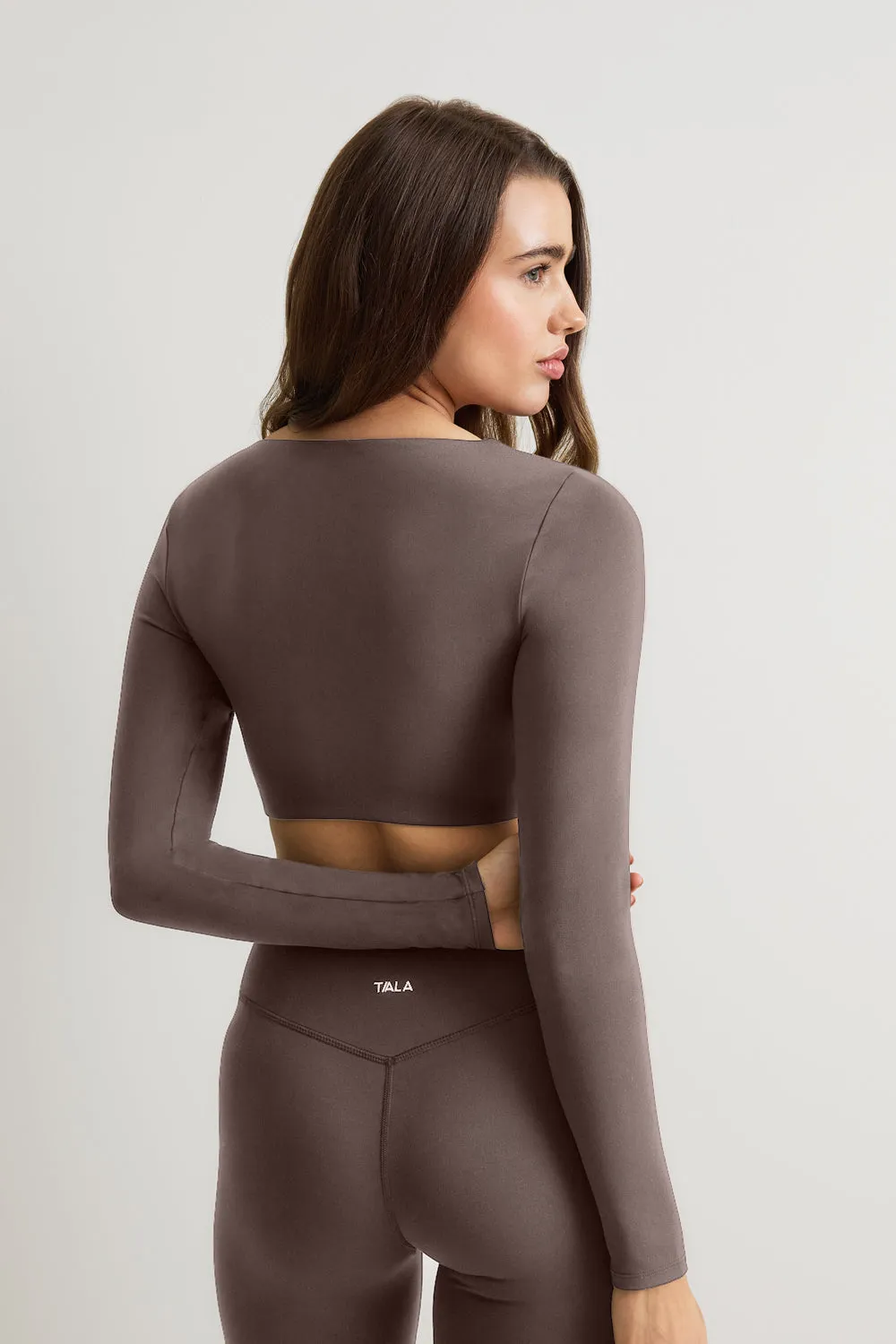 DayFlex Twist Front Long Sleeve Top - Mocha Brown sold by TALA product image thumbnail 4