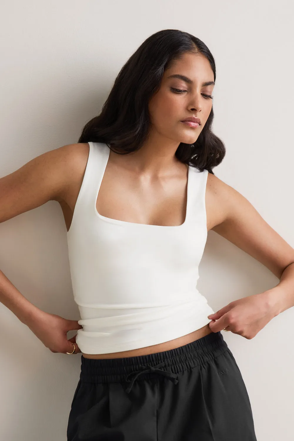 365 Square Neck Vest - Coconut Milk sold by TALA