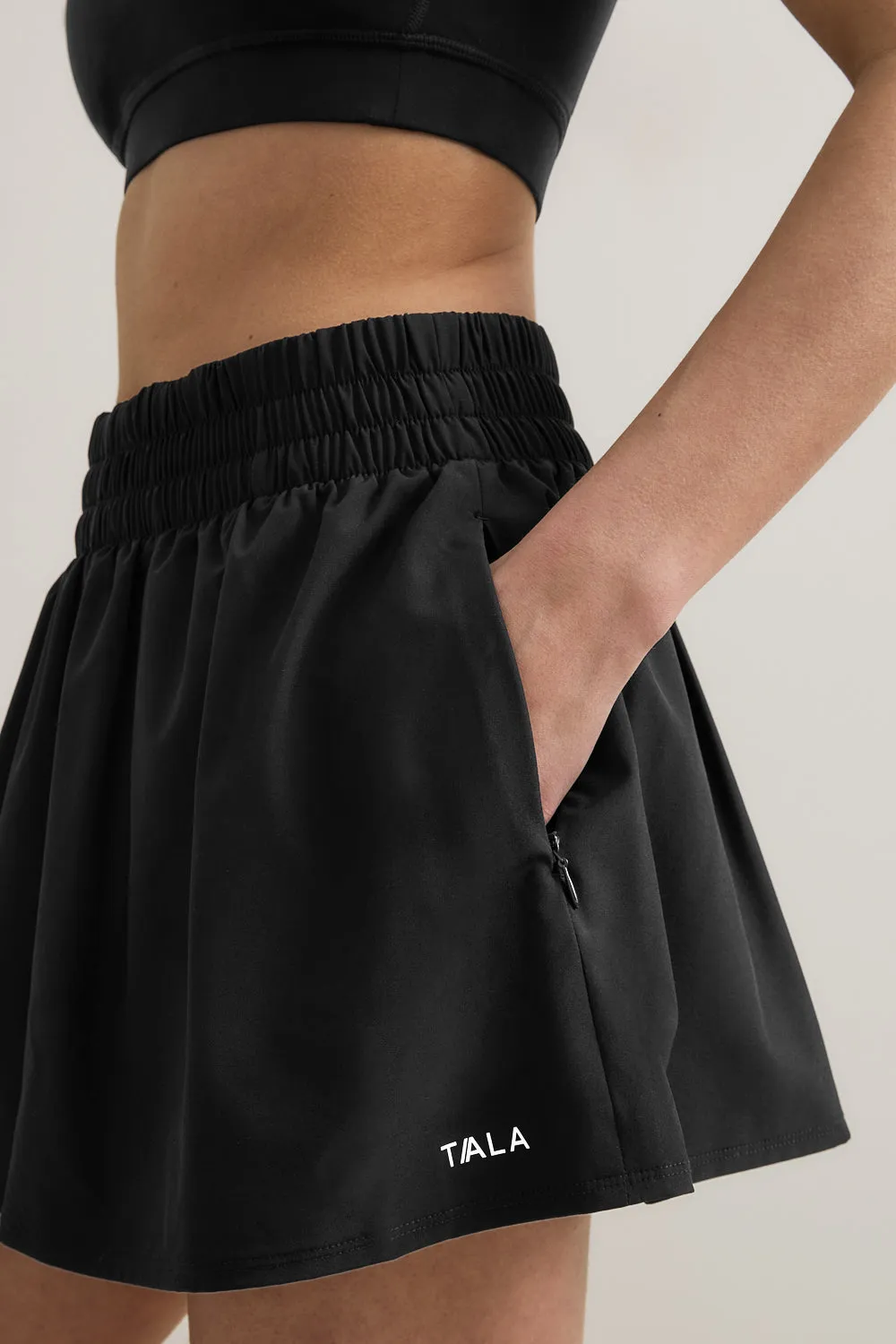 SkinLuxe Ruched Waist Floaty Short - Shadow Black sold by TALA product image thumbnail 3