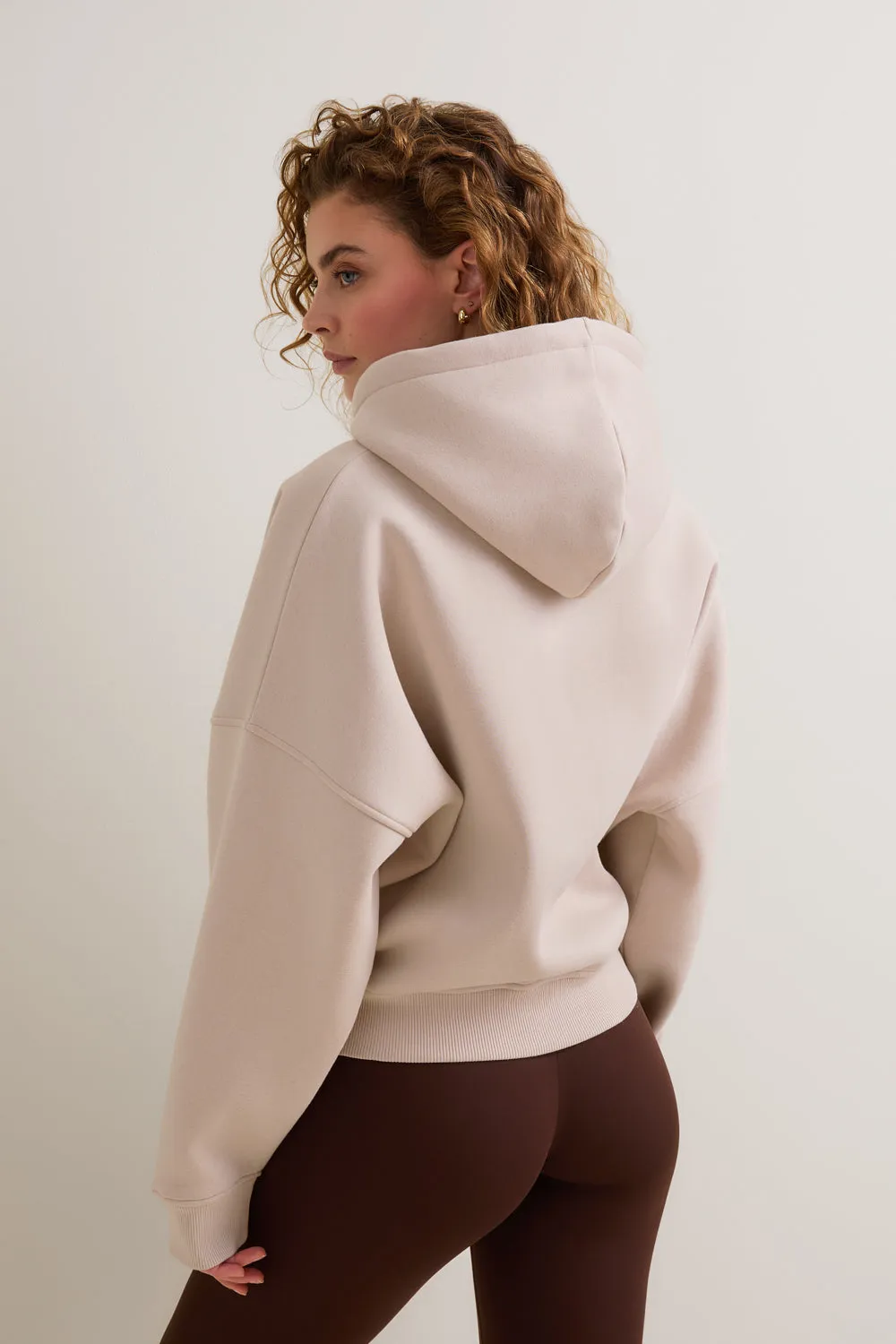 Oversized Cocoon Zip Through Hoodie - Chai sold by TALA product image thumbnail 3
