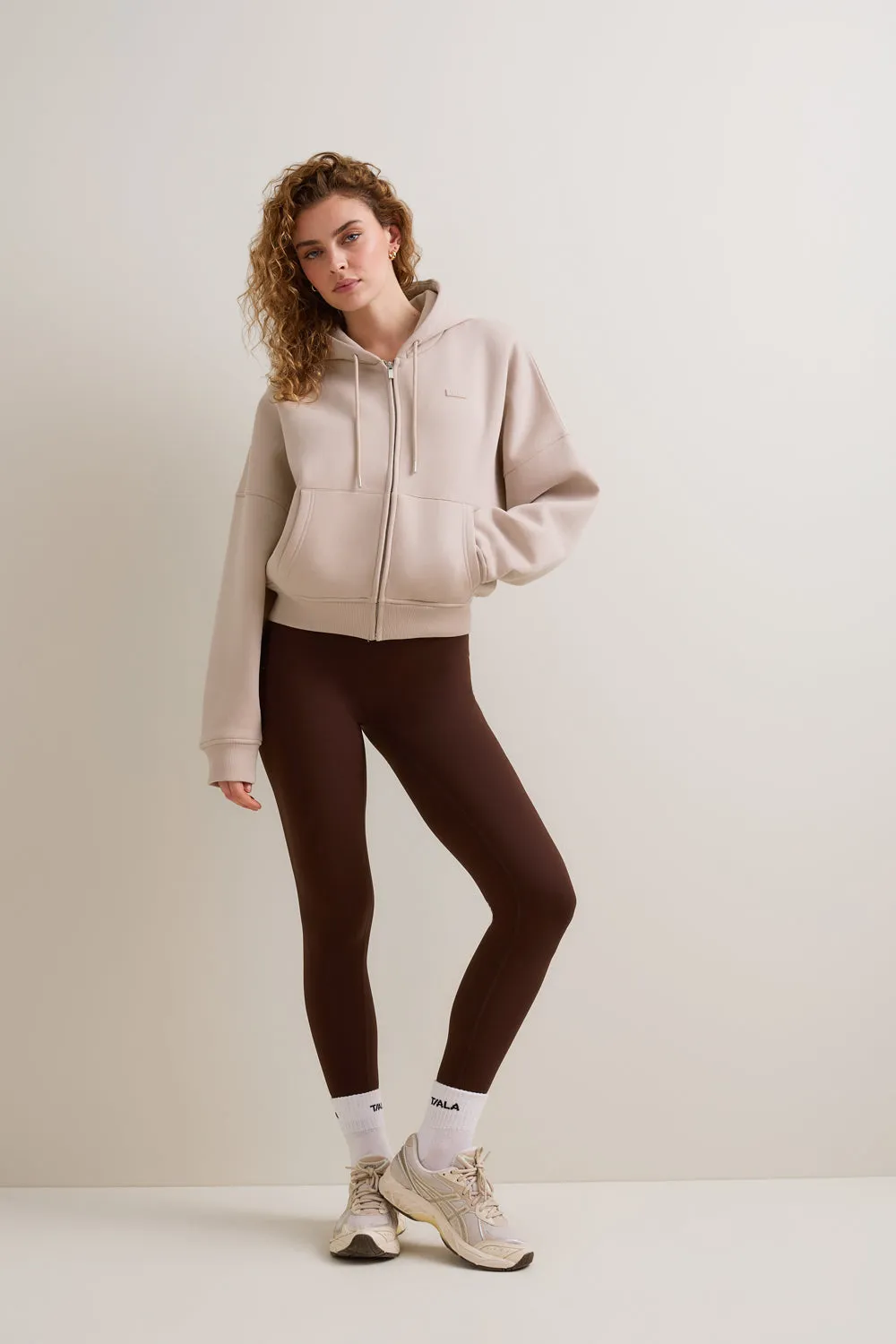 Oversized Cocoon Zip Through Hoodie - Chai sold by TALA product image thumbnail 2