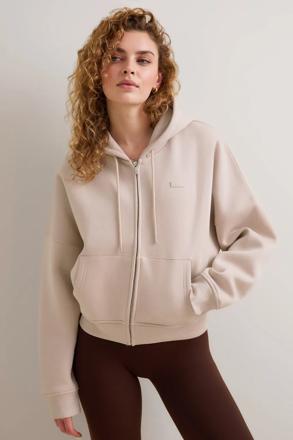 Oversized Cocoon Zip Through Hoodie - Chai sold by TALA