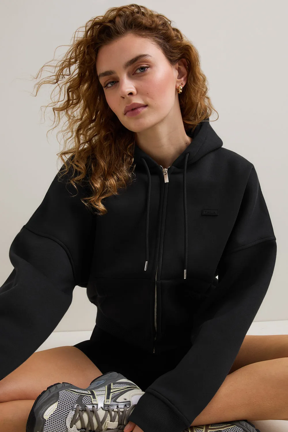 Oversized Cocoon Zip Through Hoodie - Vintage Black sold by TALA product image thumbnail 5
