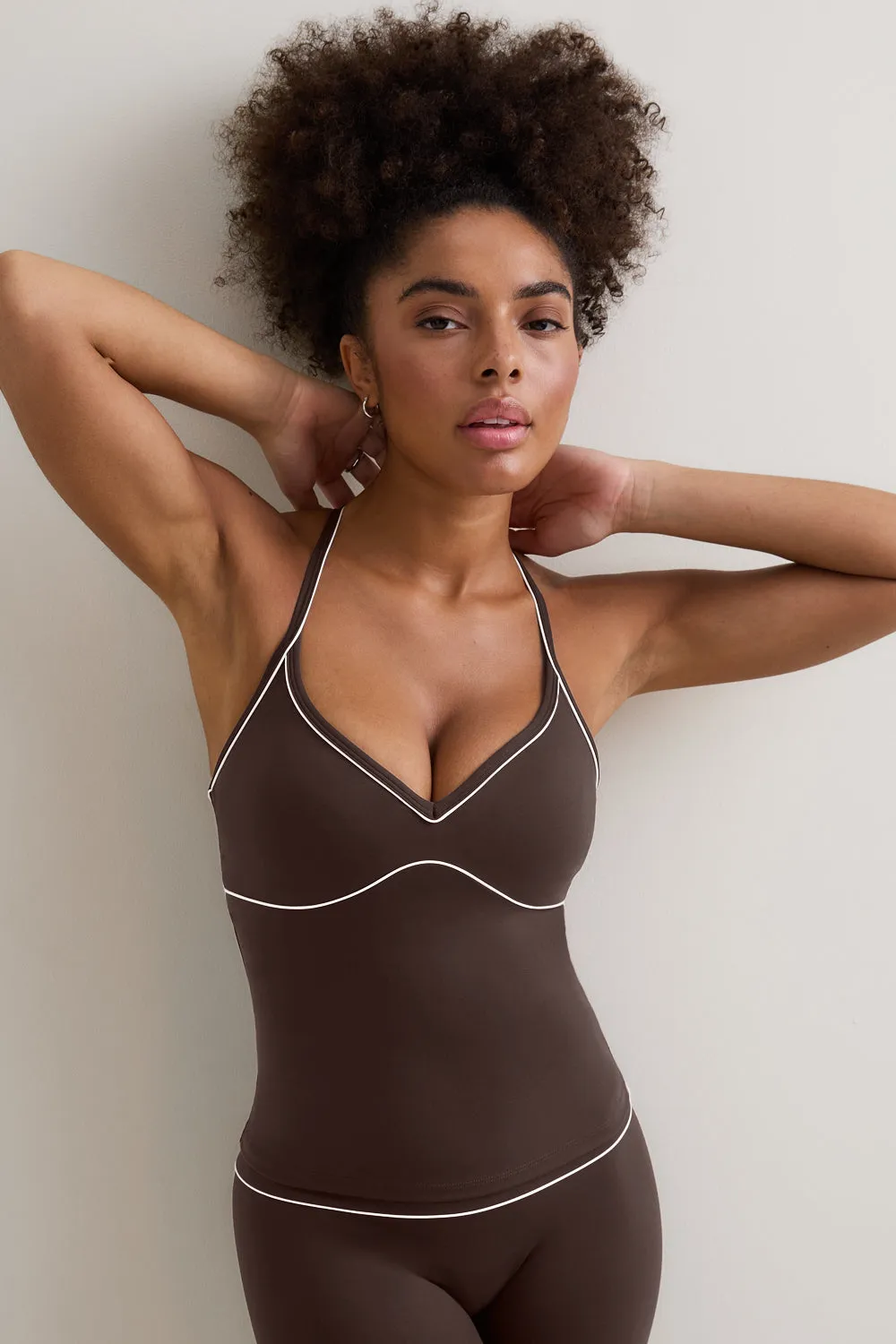 DayFlex Contrast Sweetheart Vest - Chestnut Brown sold by TALA