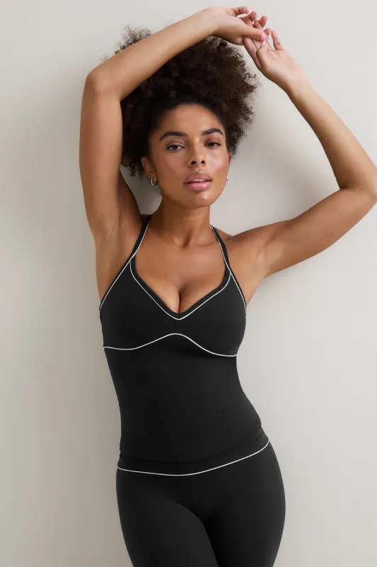 DayFlex Contrast Sweetheart Vest - Shadow Black made by TALA