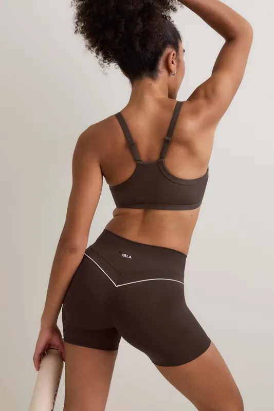 DayFlex Contrast Sweetheart Short - Chestnut Brown made by TALA